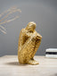 Golden Mosaic Thinker Sculpture