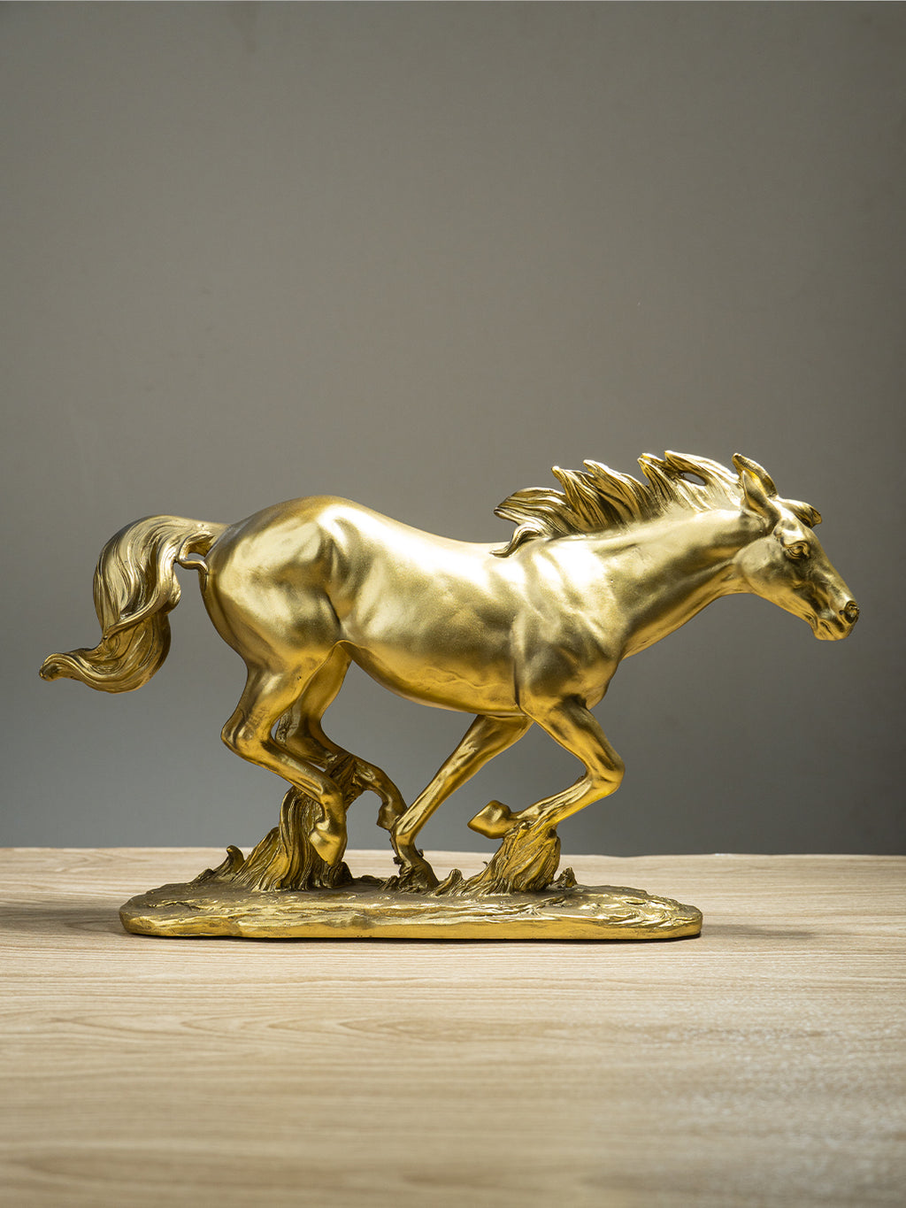 Golden Galloping Horse Figurine