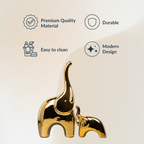 2 pcs Golden Cartoon Elephant for Living Room - The Golden Theory