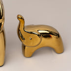 2 pcs Golden Cartoon Elephant for Living Room - The Golden Theory