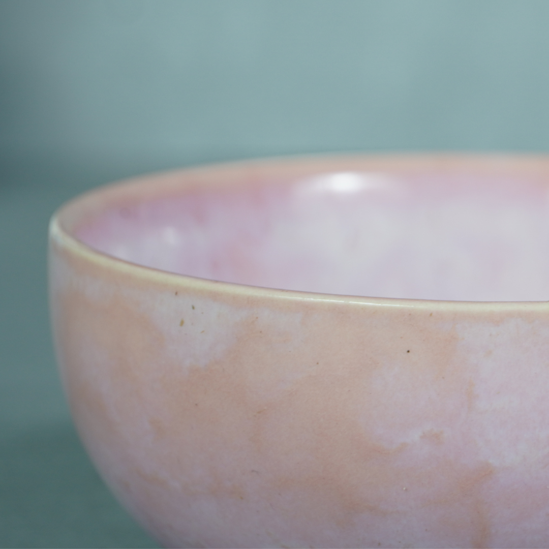 Pink Ceramic Pearl Palette Bowl | Set of 2