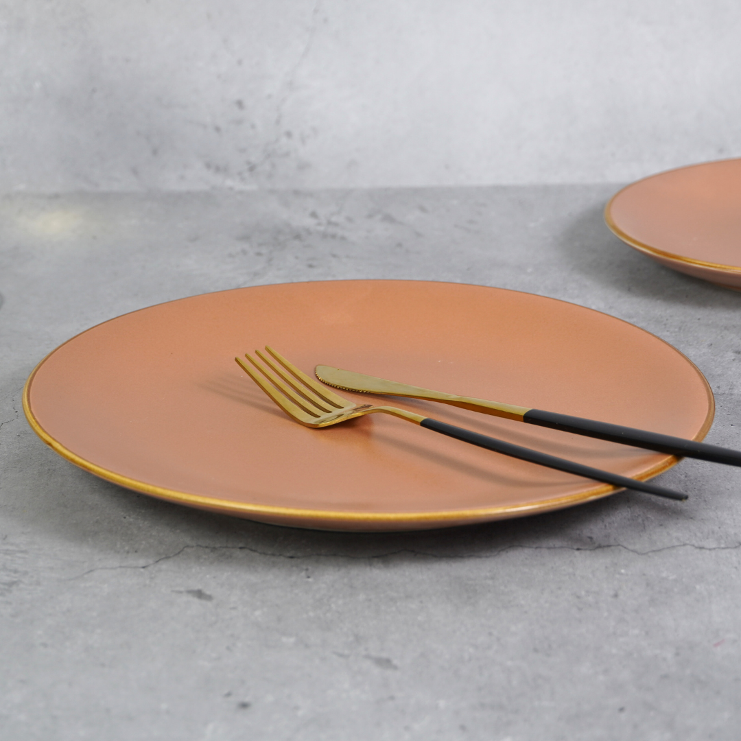 Rose Gold Ceramic Dinner Set (Set of 8)