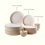 Speckled Beige Ceramic Dinner Set – Set of 18