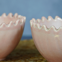 Pretty in Pink Ceramic Wavy Bowl | Set of 2