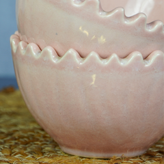 Pretty in Pink Ceramic Wavy Bowl | Set of 2