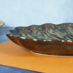 Green Ceramic Leaf Platter