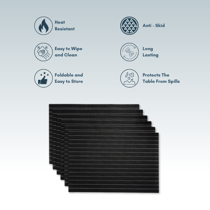 Black Waterproof Table Mats