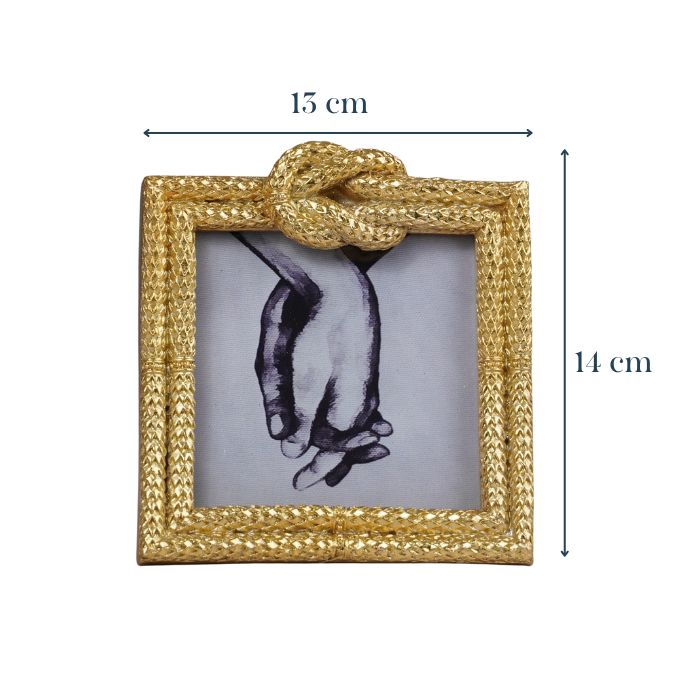 Gold Textured Photo Frame with Knot Detail