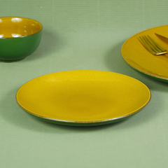 Golden Dinner Set with Green Exterior (Set of 12)