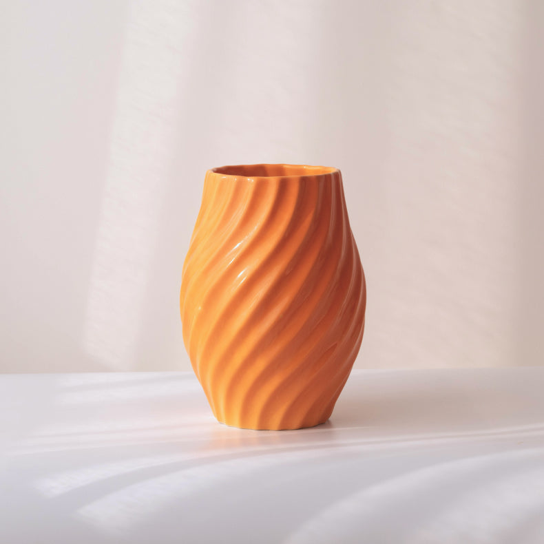 Orange Ceramic Flower Vase Secondary image