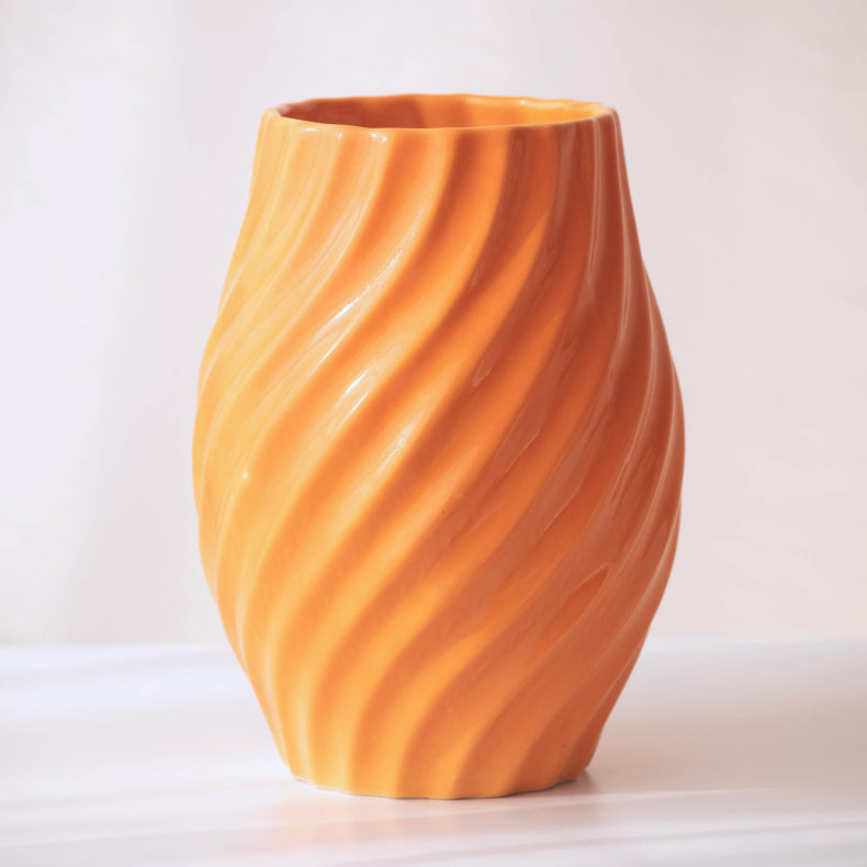 Orange Ceramic Flower Vase