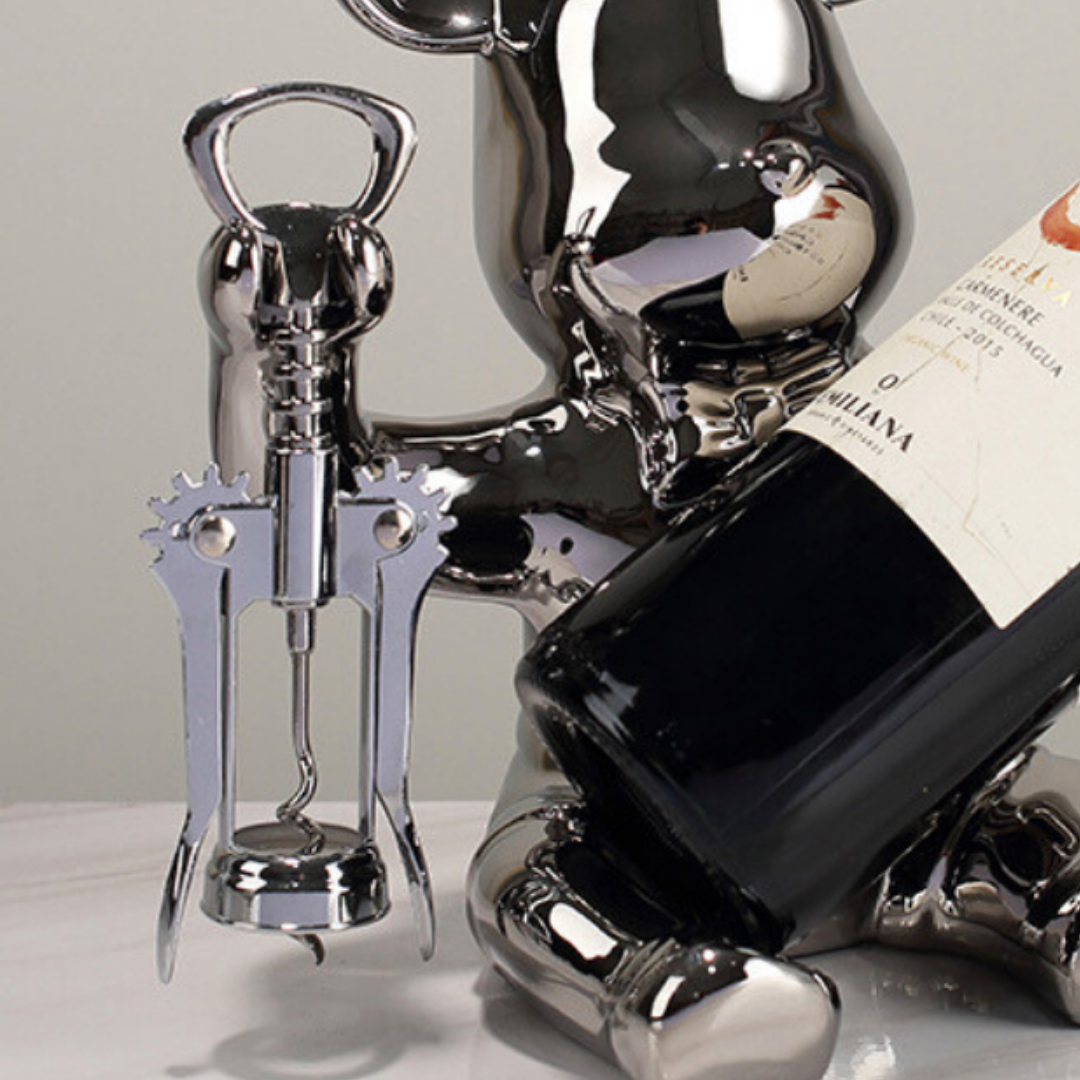 Relaxing Dog Wine Holder with Opener