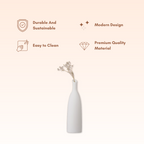 White Ceramic Vase with Narrow Neck