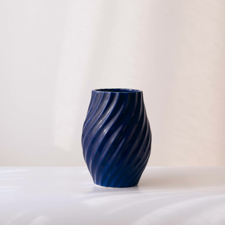 Blue Ceramic Flower Vase Secondary image