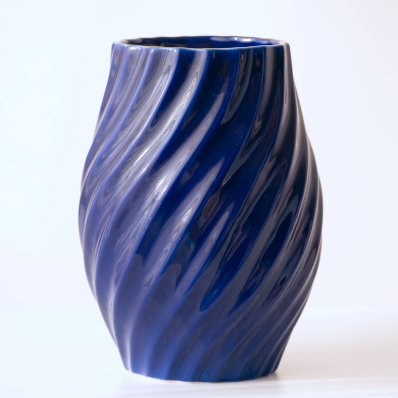 Blue Ceramic Flower Vase