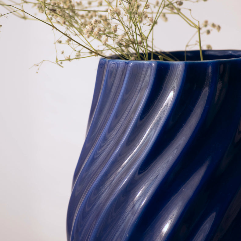 Blue Ceramic Flower Vase