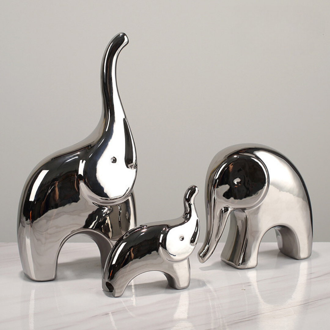 3 pcs Ceramic Cartoon Elephant for Living Room Main image
