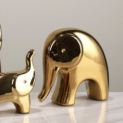 3 pcs Golden Cartoon Elephant for Living Room