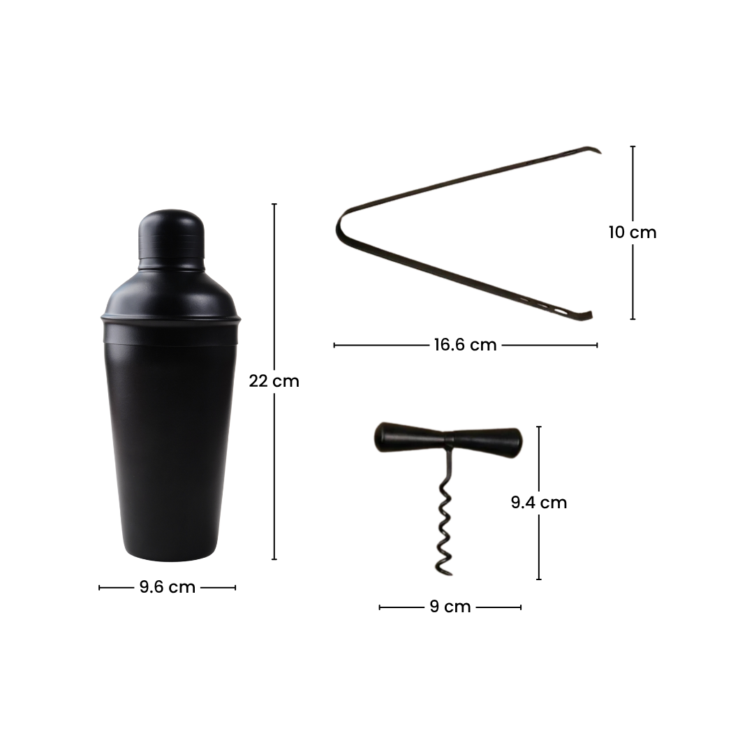 7-Piece Matte Black Bar Tool Set