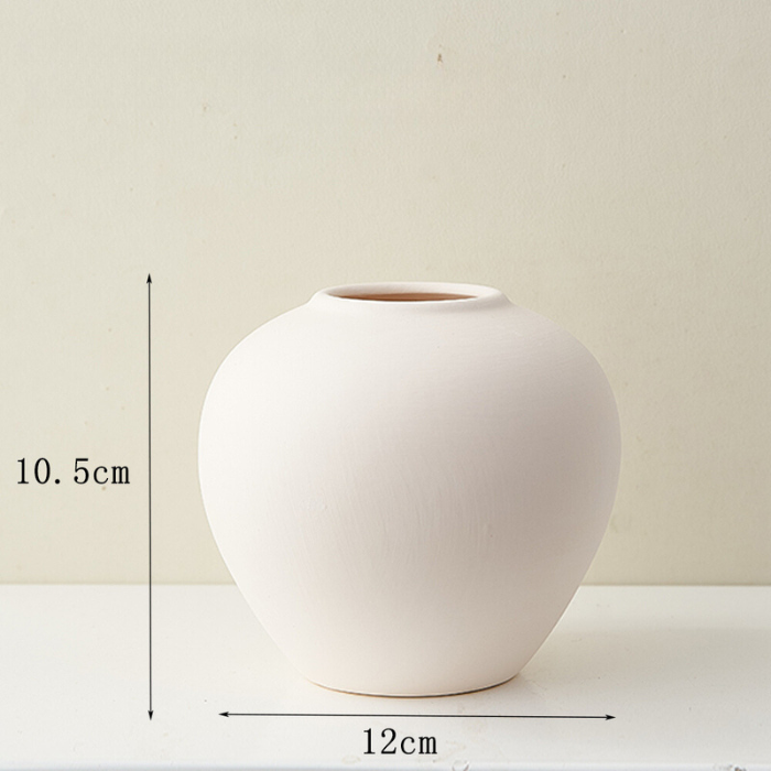 Matte White Ceramic Vase with Smooth Curved Design