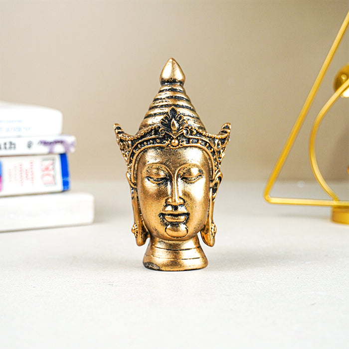 Mini Gold Buddha Head Statue