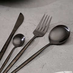 Matte Black Stainless Steel Cutlery Set of 4