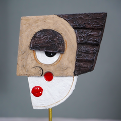 Abstract Cubist Face Sculpture