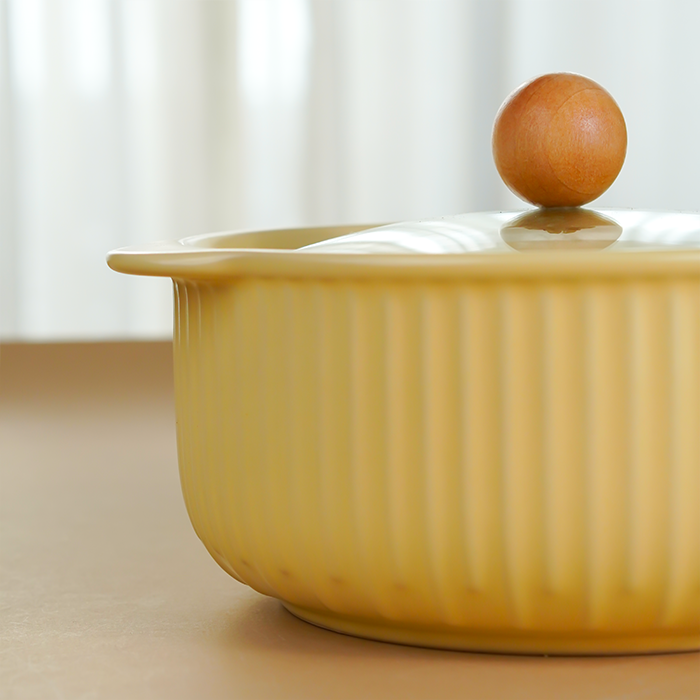 Yellow Sand Ceramic Casserole