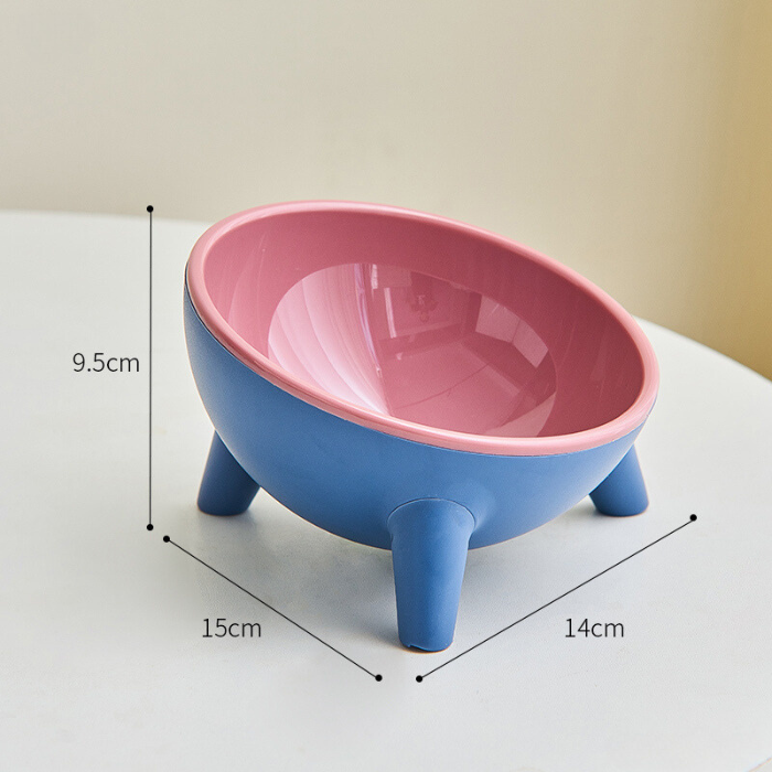 Modern Blue and Pink Fruit Bowl with Tripod Legs