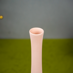 Matte Pink Long Neck Vase with Teardrop Base