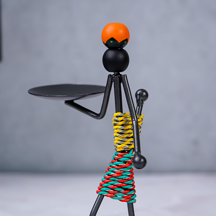 Colorful Tribal Candle Holder Figurines