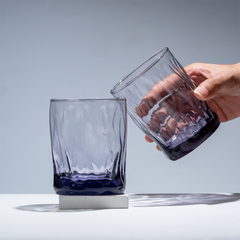 Amethyst Purple Wavy Textured Drinking - Set of 6