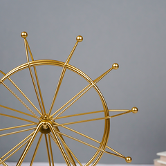 Gold Ferris Wheel Table Decor with Geometric Base