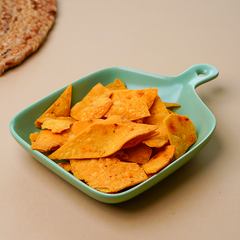 Mint Green Ceramic Platter with Built-In Handle