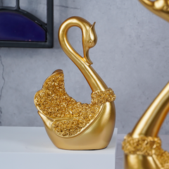 Gold Swan Statues