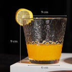 Hammered-Texture Clear Drinking Glasses - Set of 6