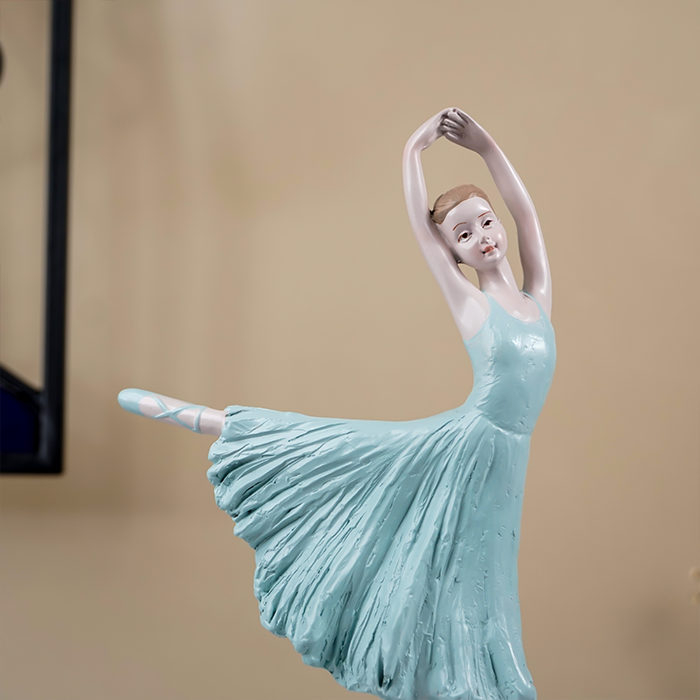 Dancing Aqua Blue Ballerina Figurine