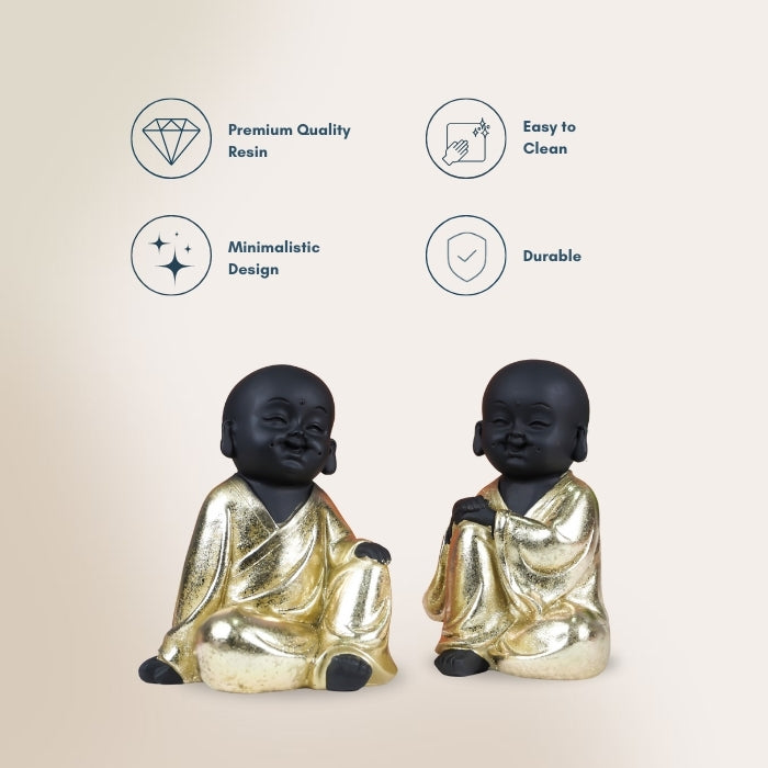 Charming Black and Gold Laughing Buddha