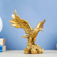 Golden Textured Eagle Sculpture