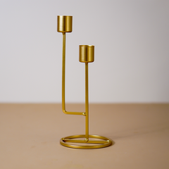 Golden Candle Holder – Dual-Level Design