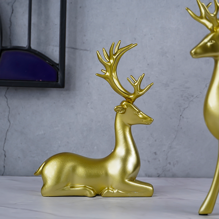 Gold Reindeer Statues