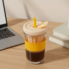 Orange Silicone Grip Sipper with Infuser