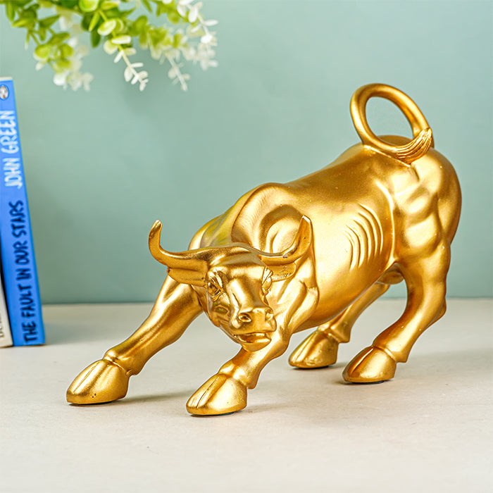 Gold Charging Bull Sculpture