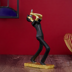 Black and Gold Jazz Singer Sculpture