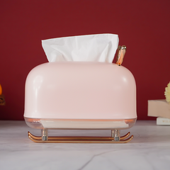 Pink Tissue Holder with Butterfly Accent