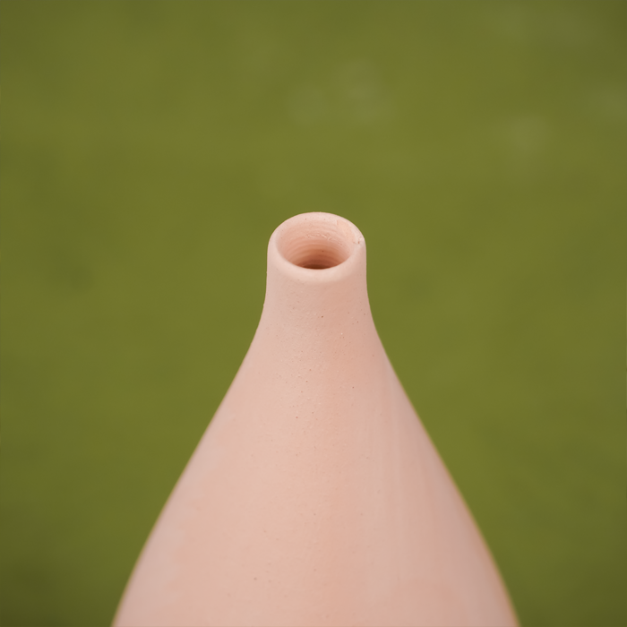 Matte Pink Teardrop Vase with Smooth Finish