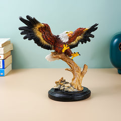 Bald Eagle Figurine on Wooden Perch