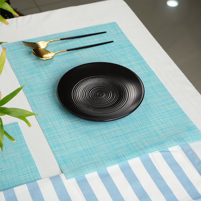 Teal Solid Textured Mat | Set of 2,4,6