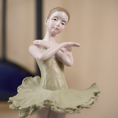 Pastel Green Standing Ballerina Figurine