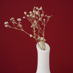 White Ceramic Vase with Narrow Neck